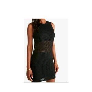 Fabletics Womens Bryce Dress Size Medium‎ Black Athletic Mesh Cutout Lined